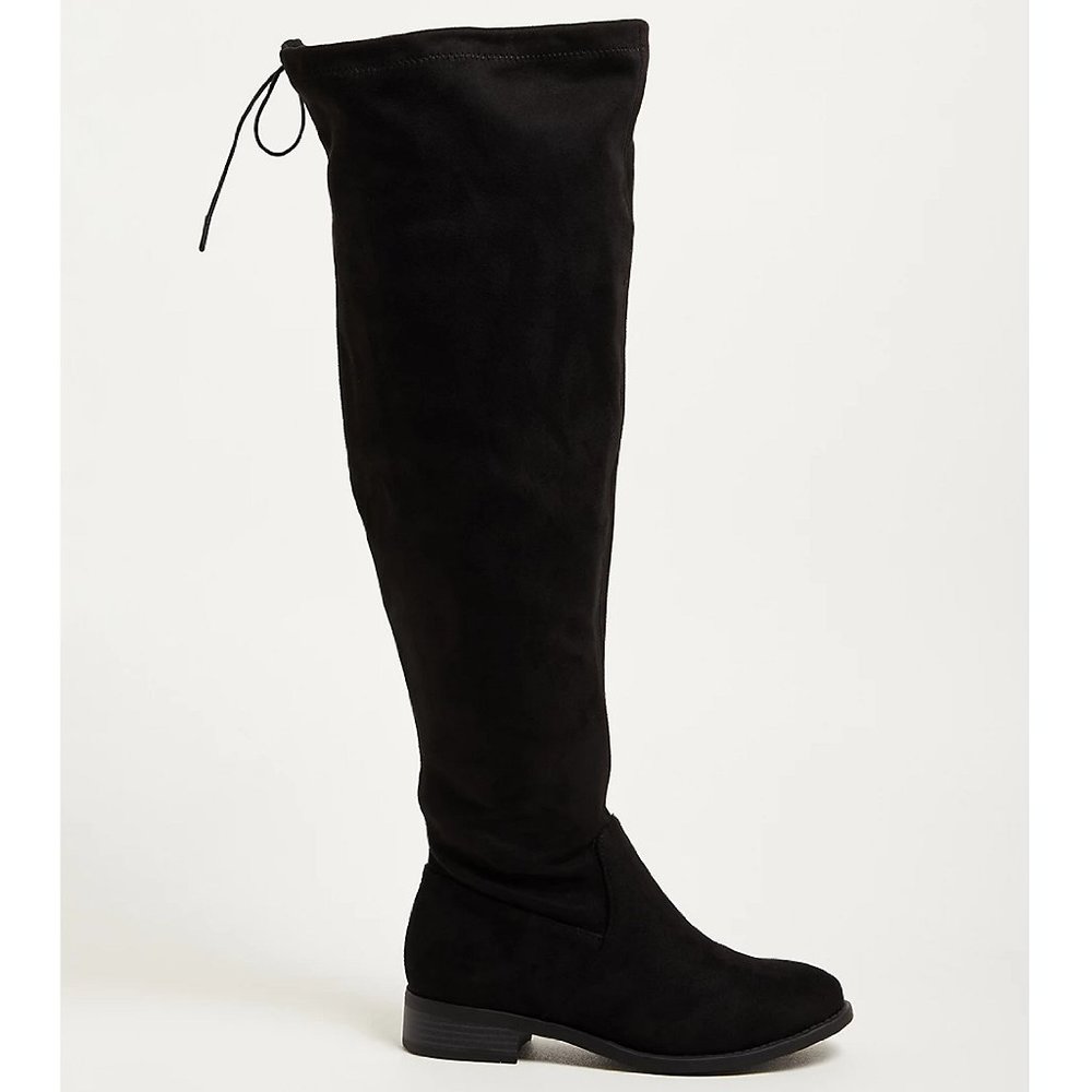 Torrid OTK - STRETCH FAUX SUEDE BLACK BOOT Size 10 WW